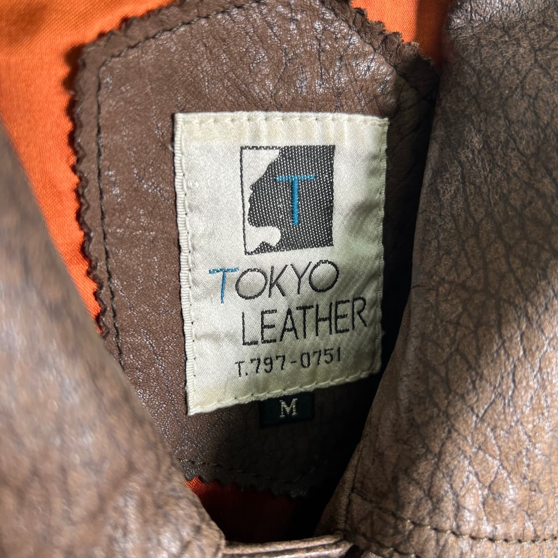 Tokyo Leather 브라운 가죽 봄버 자켓 M 상품이미지3