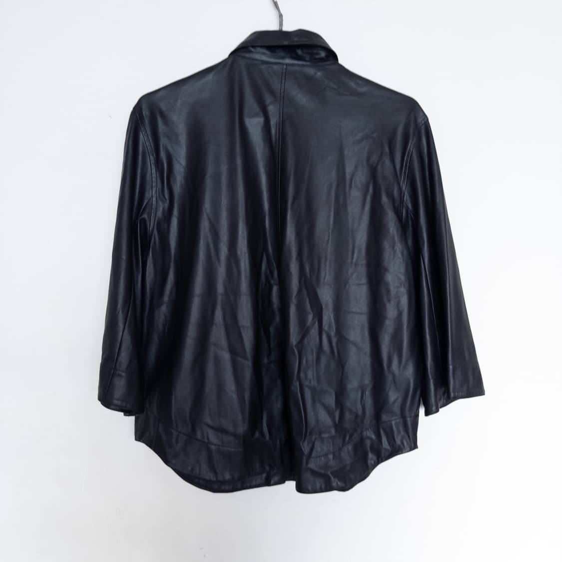 블랙 레더 셔츠 자켓 상품이미지2
