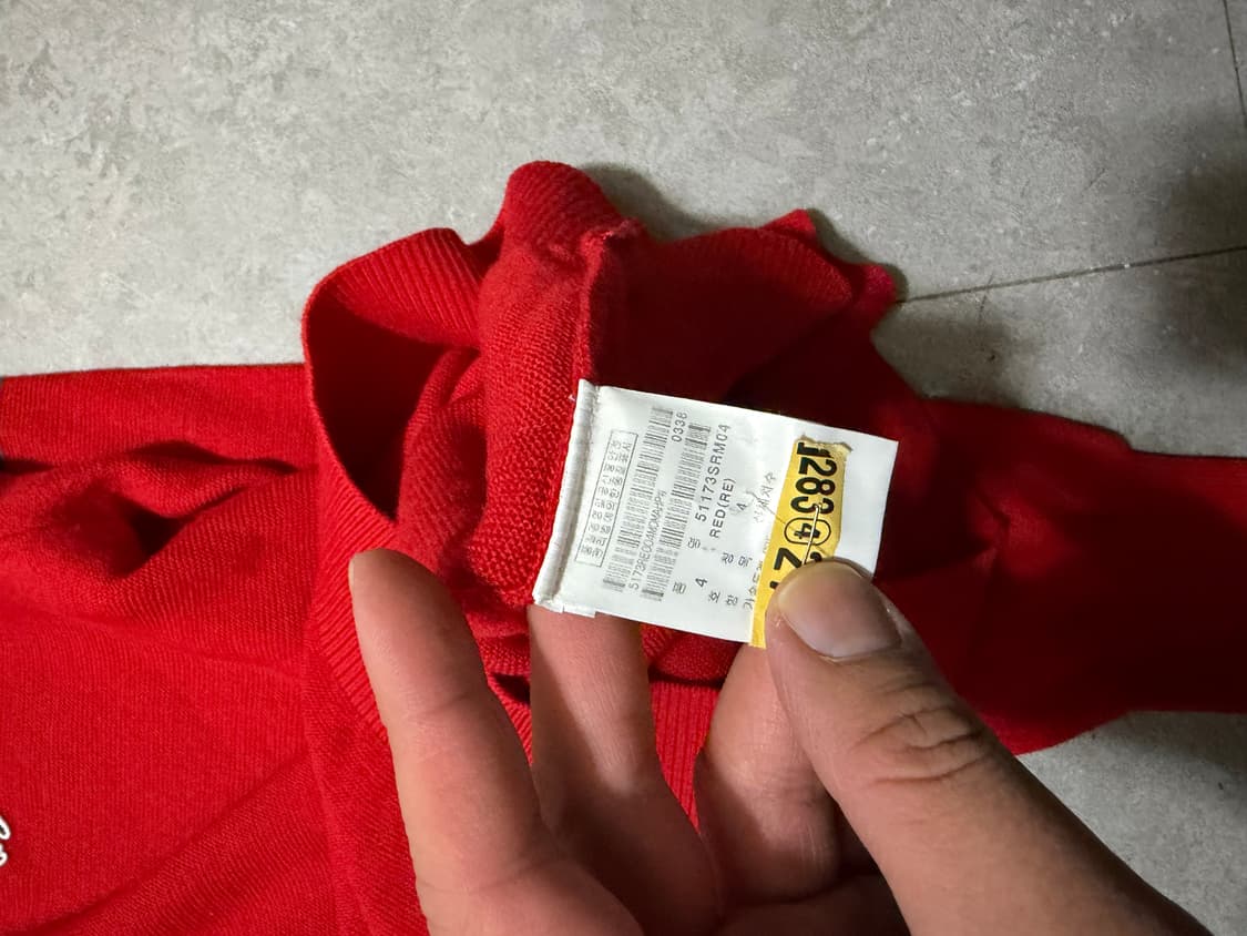 마스터버니 레드컬러 빈티지 울 니트 95size  상품이미지5