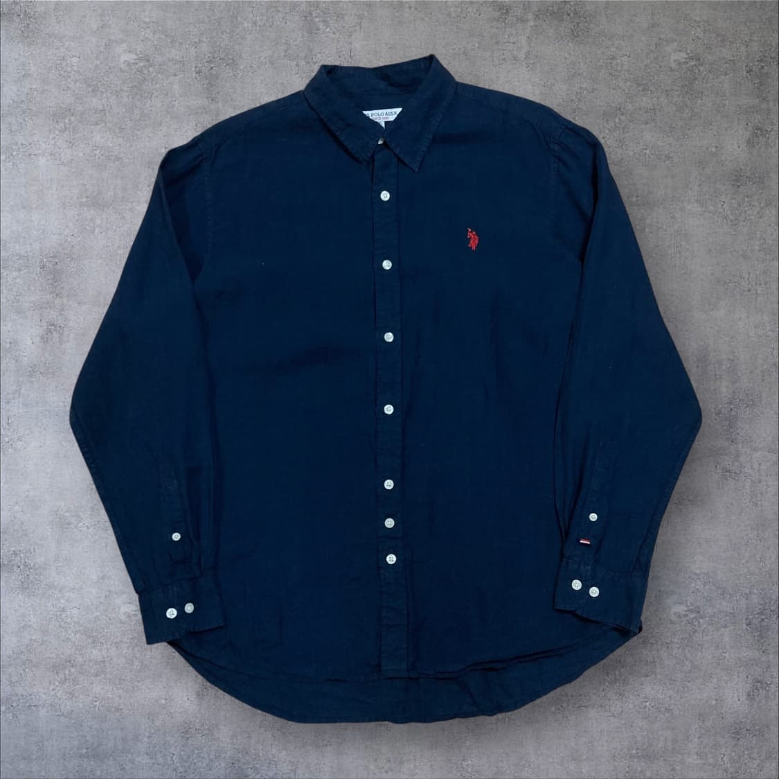 U.S POLO ASSN. 스몰 로고 네이비 미니멀 셔츠 상품이미지1