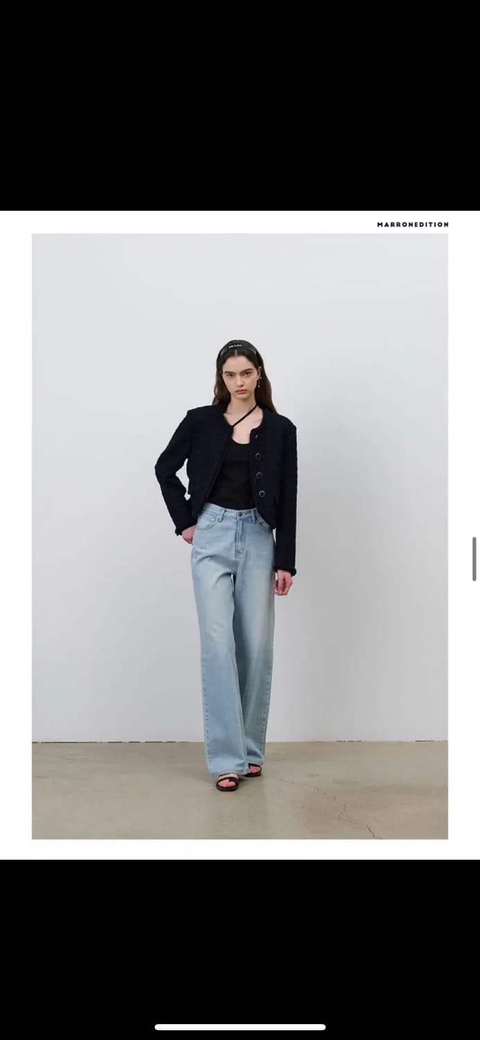 마론에디션 D/Navy 클래식 코튼 트위드 블레이저 상품이미지5