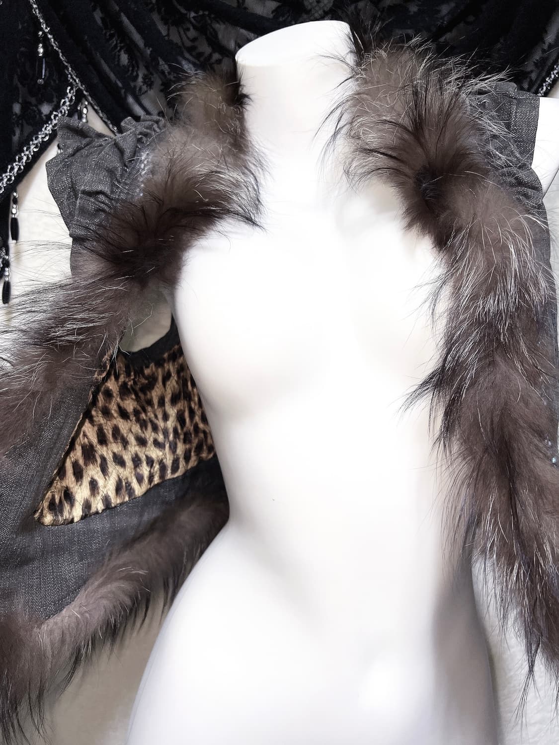 폭스퍼 프릴 데님 조끼 베스트 오네갸루 y2k 펑크 시부야 그런지 핀터 상품이미지8