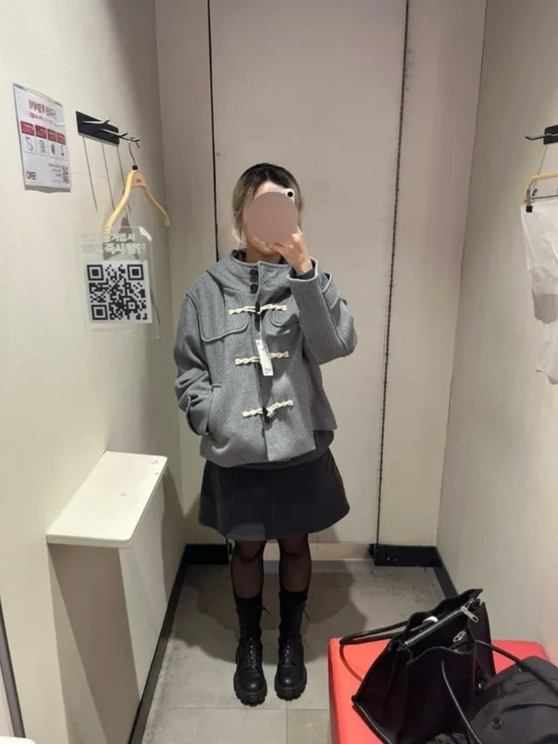 스파오 숏 더블코트 떡볶이코트 그레이 M (SPJWE4TG03) 상품이미지2