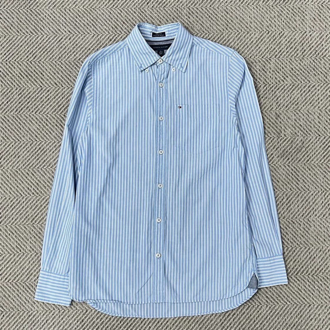 타미힐피거 커스텀핏 코튼 스트라이프 셔츠 v0677 상품이미지1