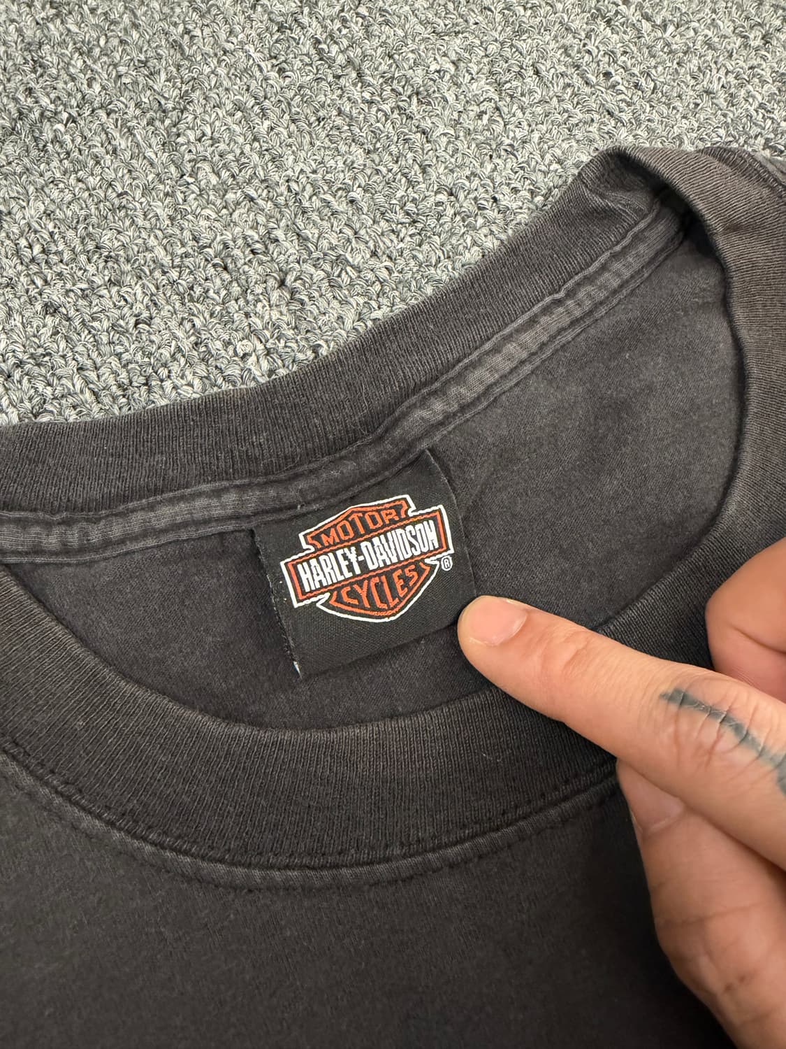 XL) 할리데이비슨 빈티지 하와이 군함 프린팅 반팔 티셔츠 상품이미지3