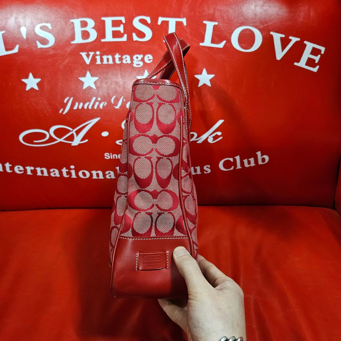 코치(Coach) 자가드 가죽 토트백  상품이미지3