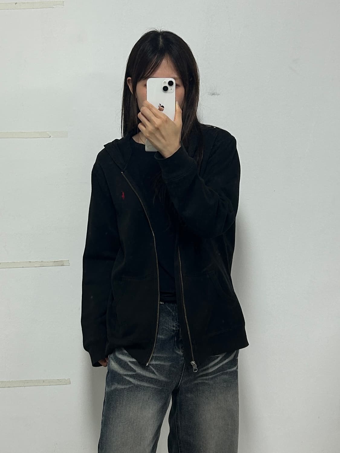 폴로 랄프로렌 포니로고 후드집업 블랙 상품이미지2