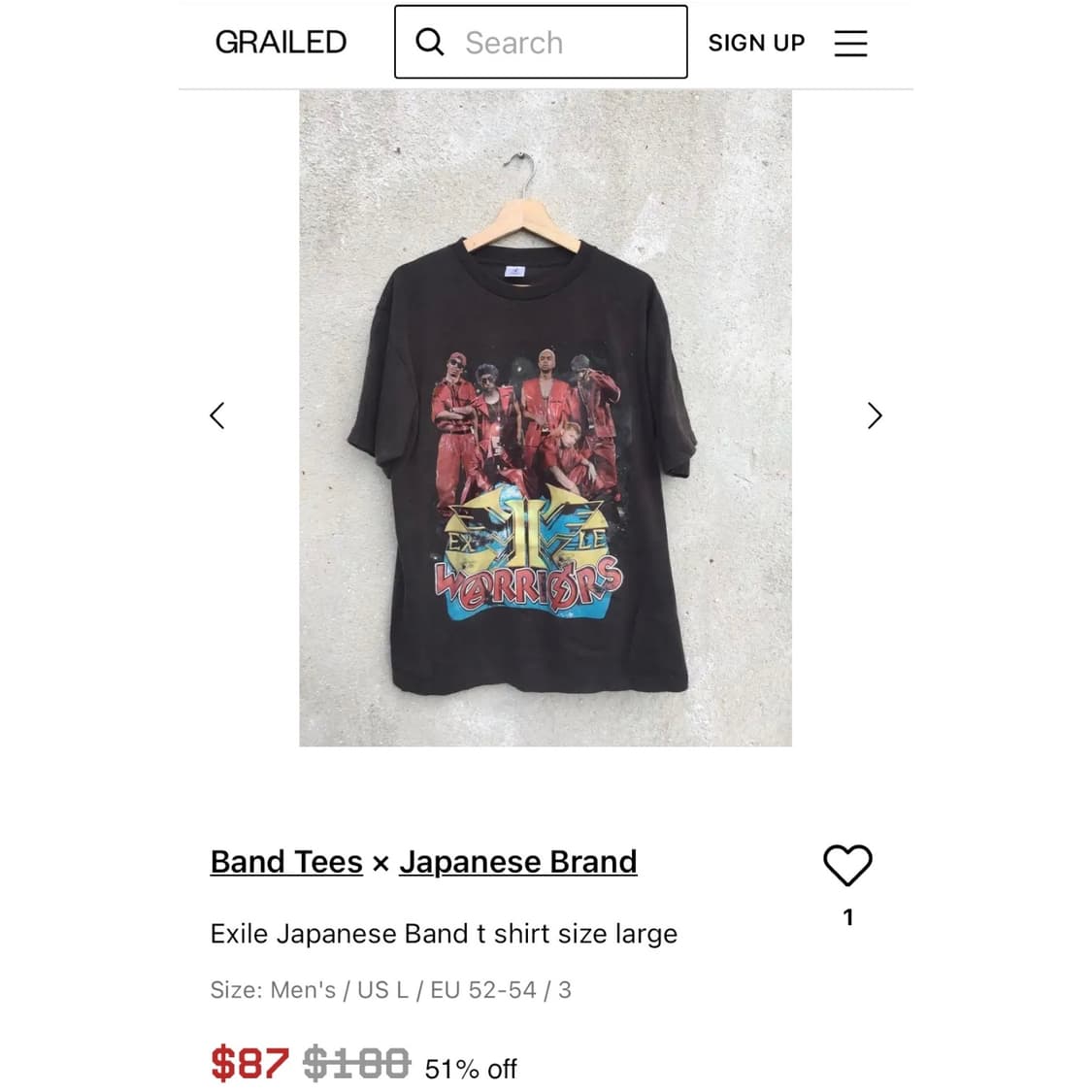 일본 EXILE THE SECOND 밴드 반팔 락티셔츠 상품이미지3