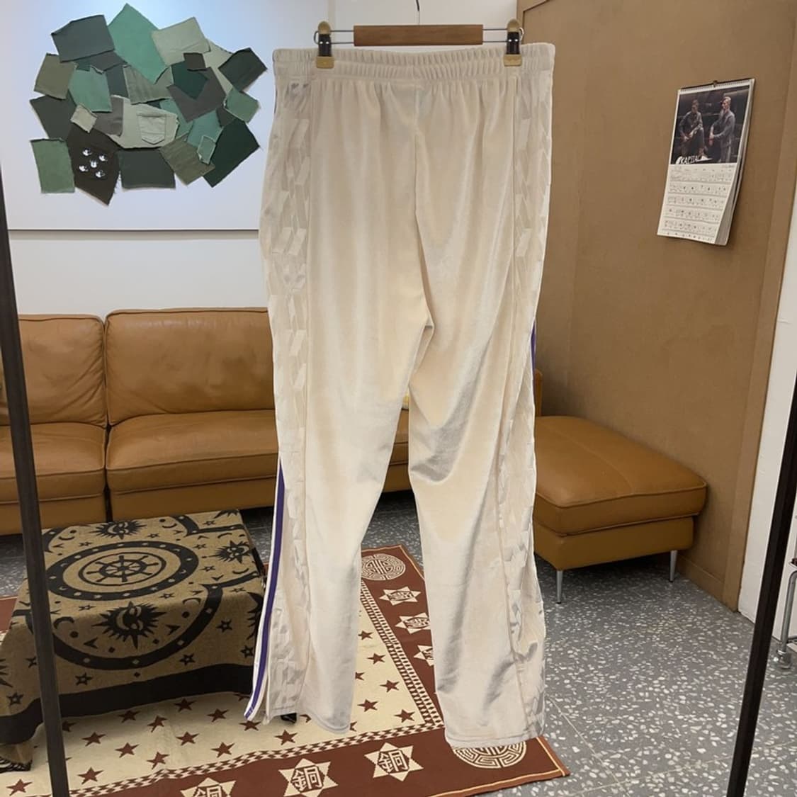 널디 키치 스트릿 기하학 패턴 벨벳 스웻팬츠 L C08675 상품이미지4