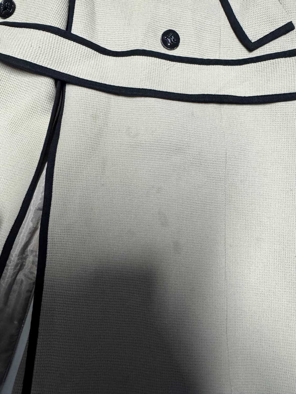 여성 모조에스핀 22년도 배색 포인트 벨티드 울 코트 상품이미지6