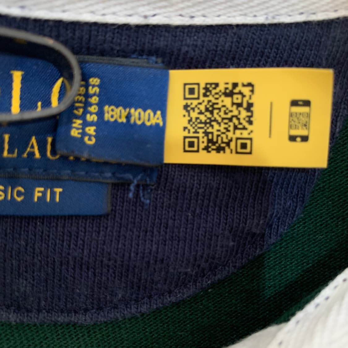 L 폴로랄프로렌 신형 QR 클래식핏 단가라 럭비 긴팔 카라티 상품이미지5