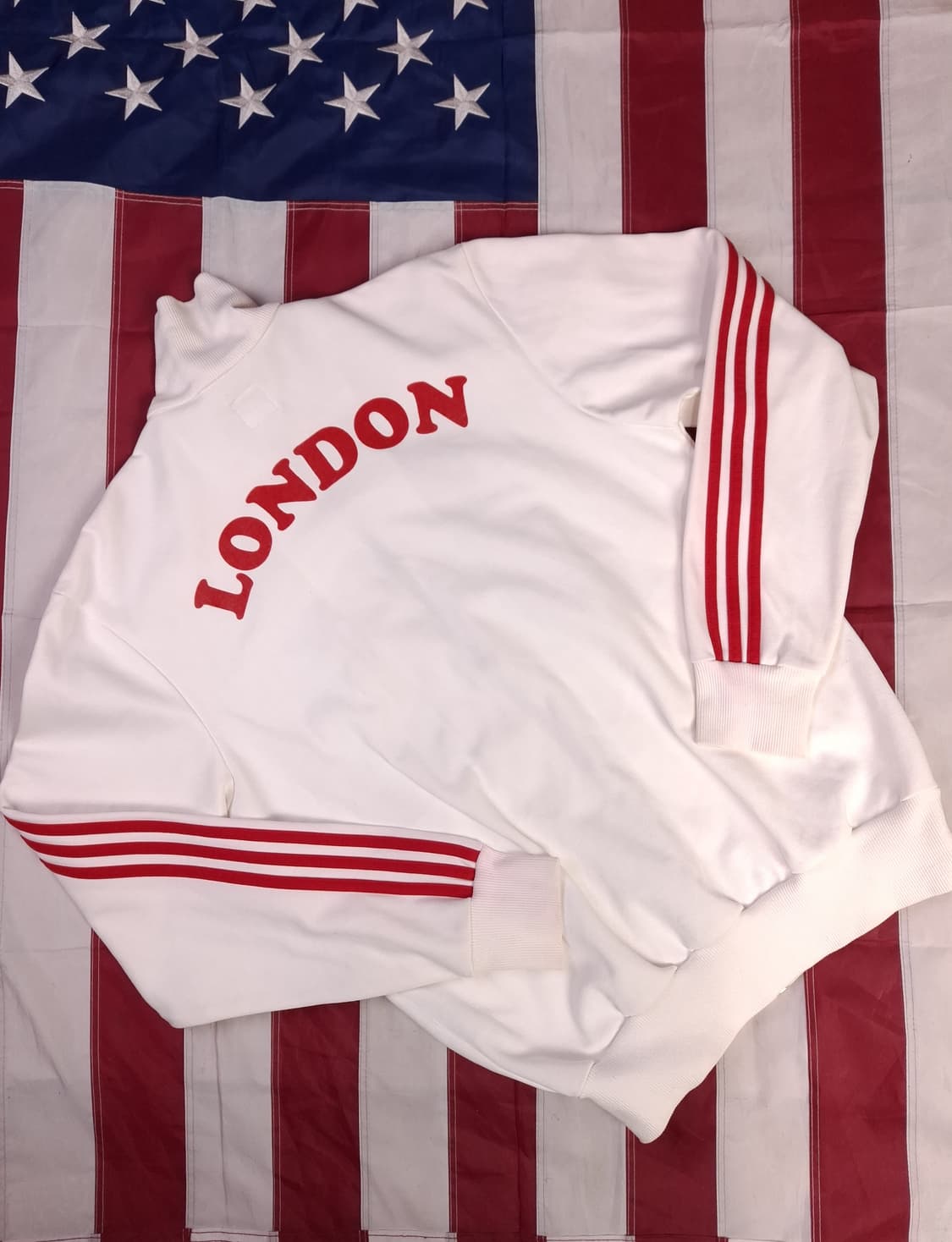 오리지날 아디다스 화이트 레드 삼선 런던 트렉탑져지 상품이미지10