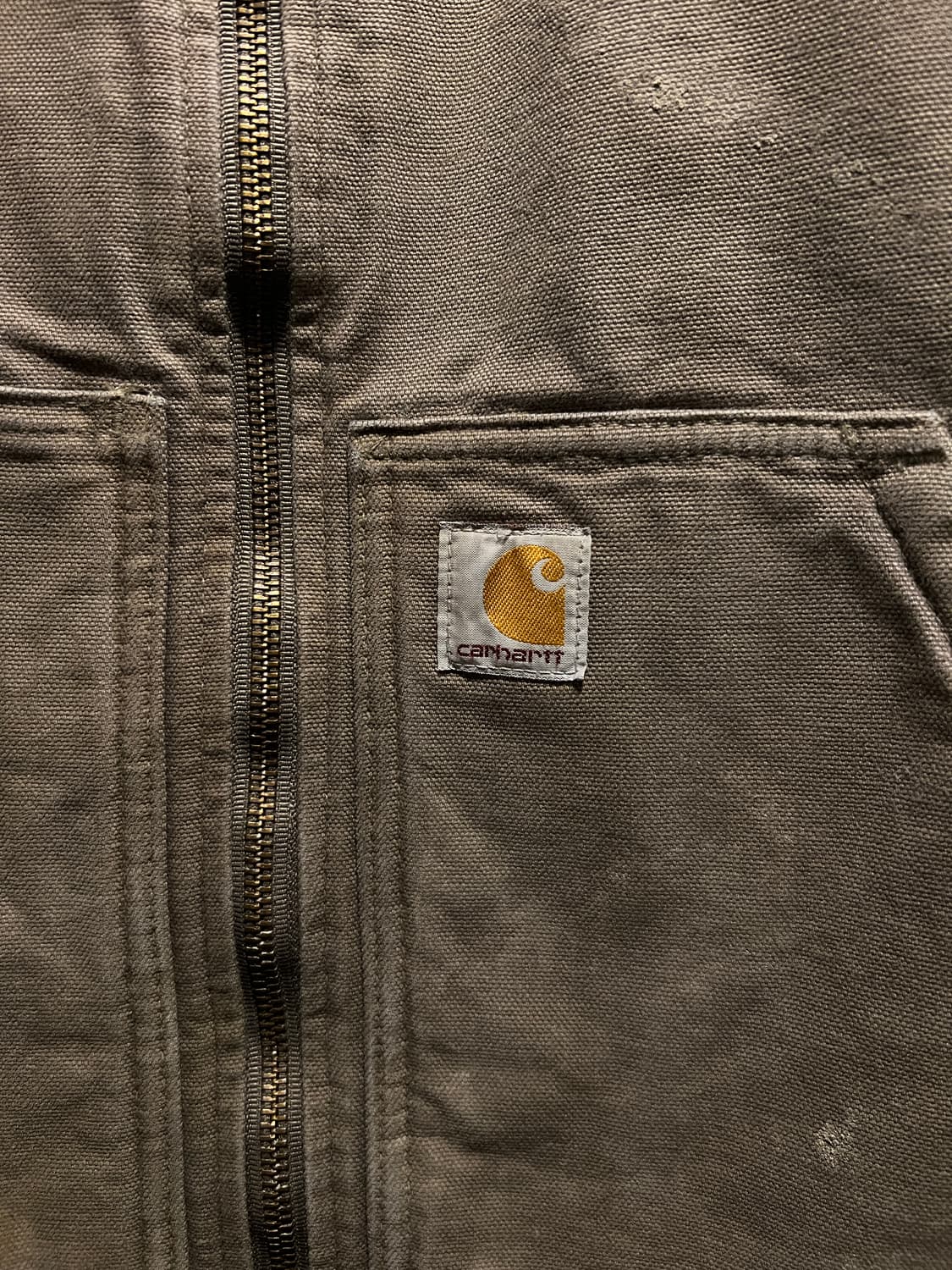 [L]칼하트 USA 빈티지 페인팅 차콜 캔버스 워크 베스트 상품이미지3