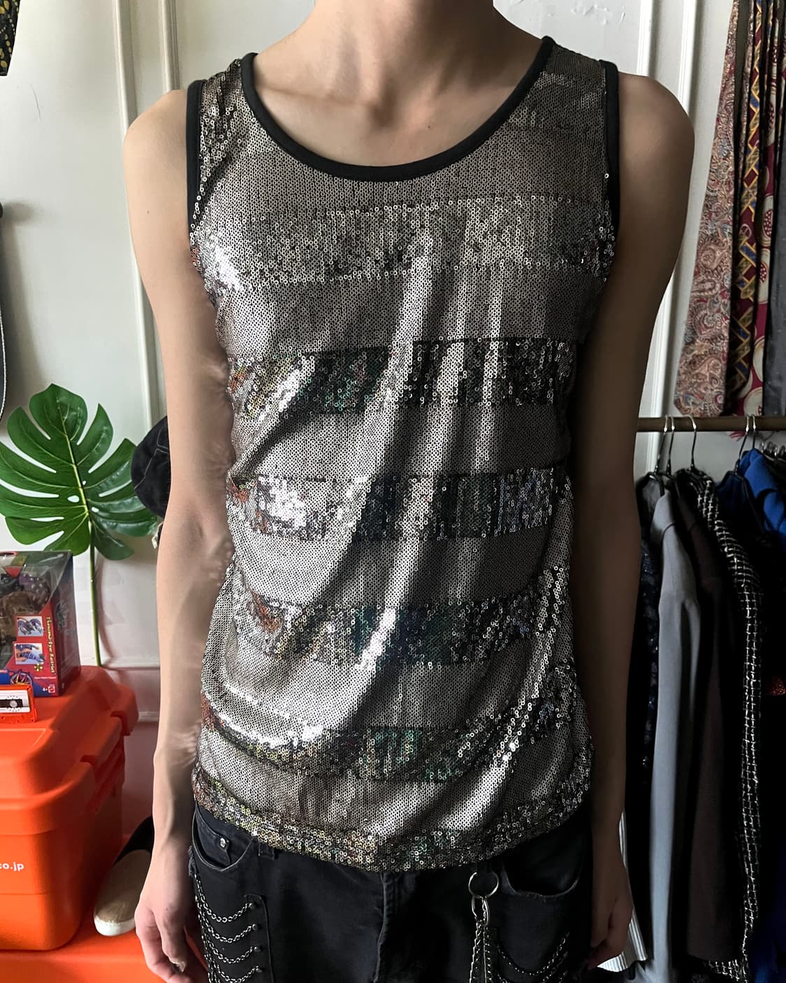 COOMB クーム 3D Spangle Stripe Sleeveless 상품이미지2