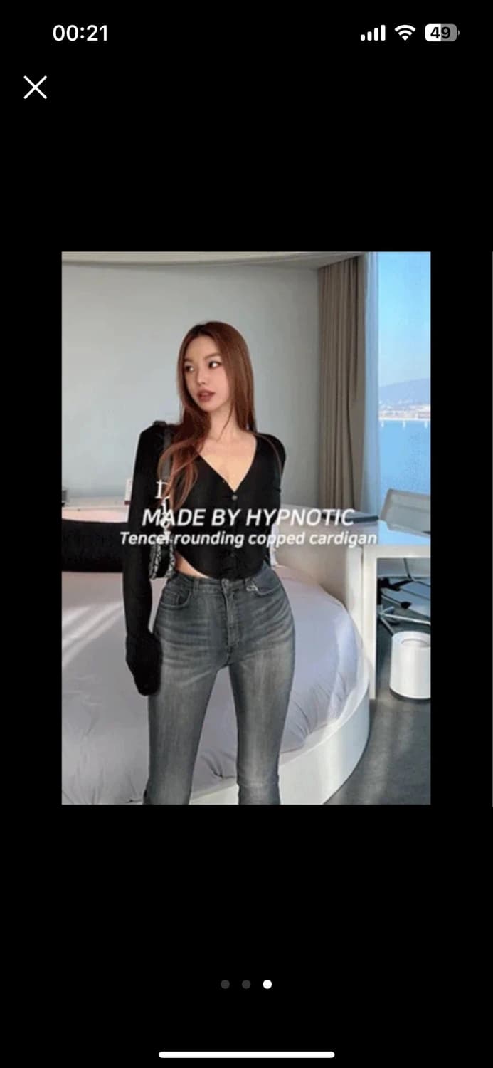 [히프나틱] 더브유 세미크롭 나시 + 블랙 가디건  상품이미지3