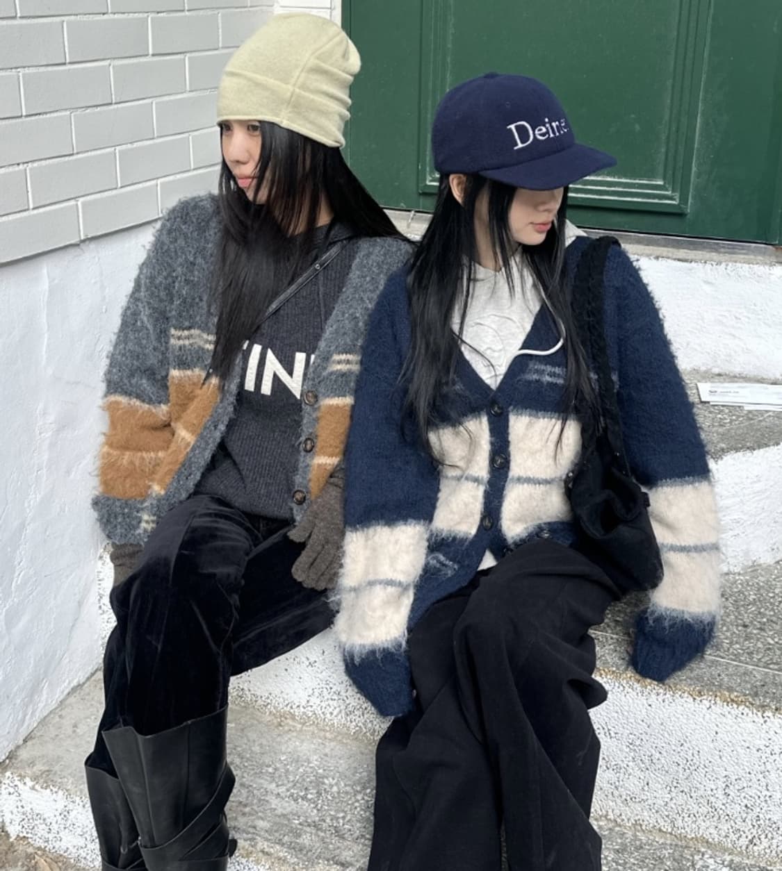 다이닛 울 가디건 wool blended stripe knit cardi 상품이미지2