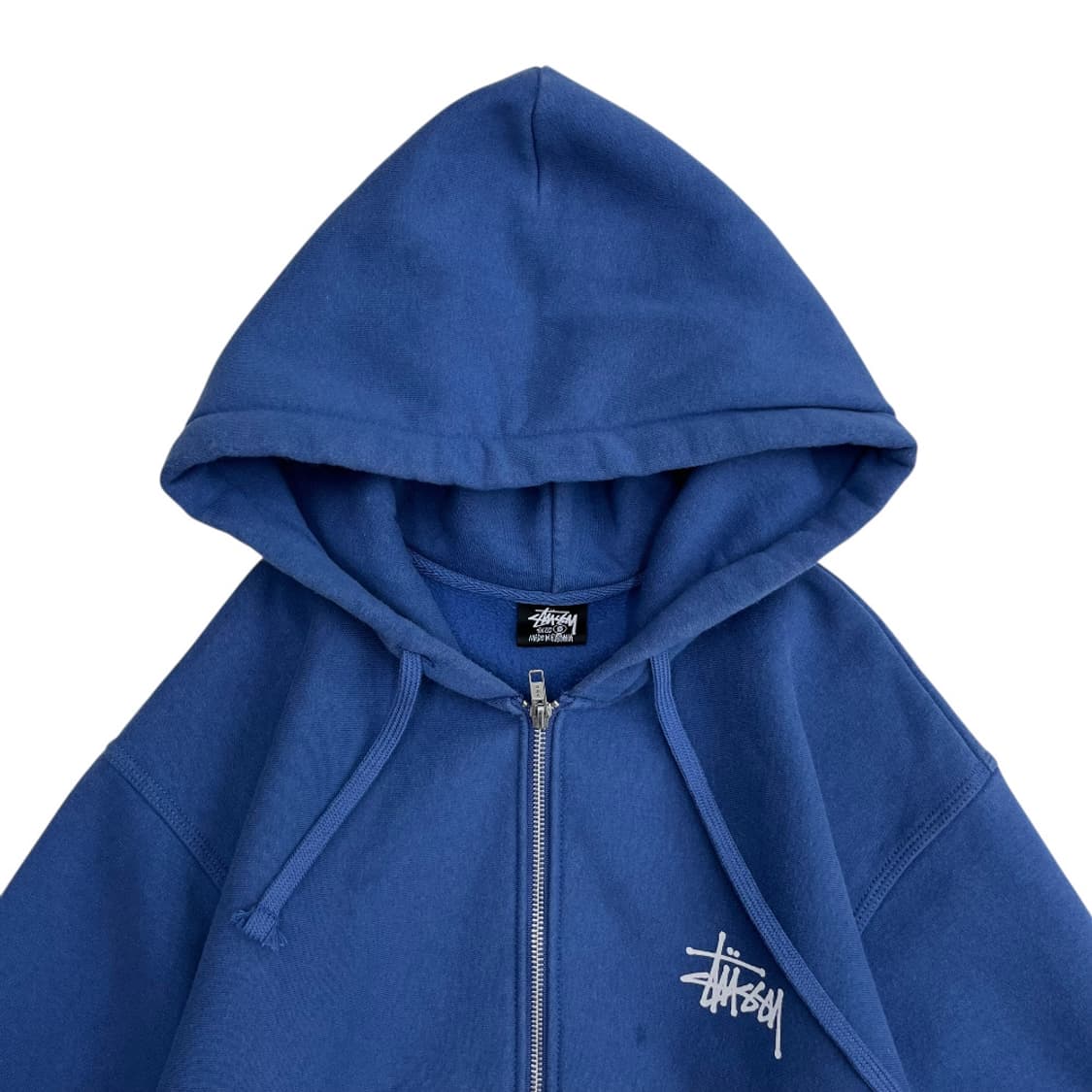스투시 미니로고 블루 후드집업 S 상품이미지4
