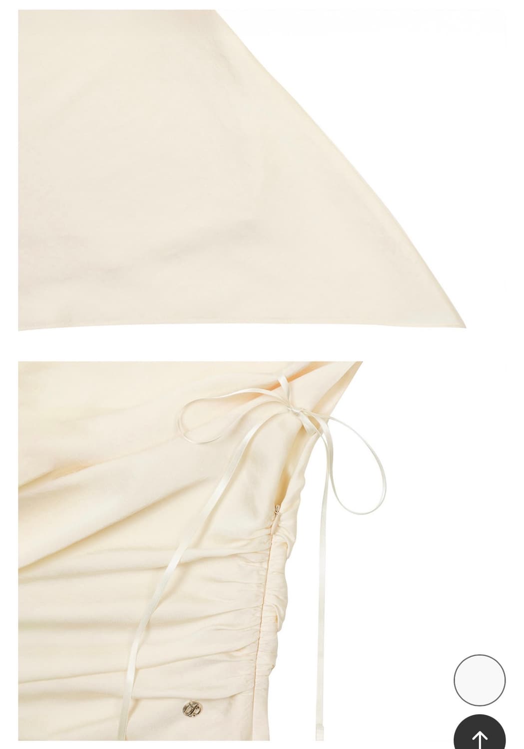 DEW COWL SATIN DRESS cream Msize 상품이미지2