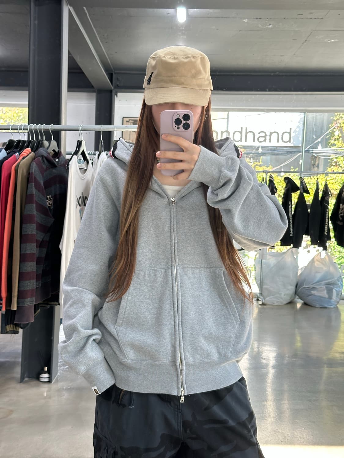 베이프 샤크 풀 후드집업 그레이 상품이미지3