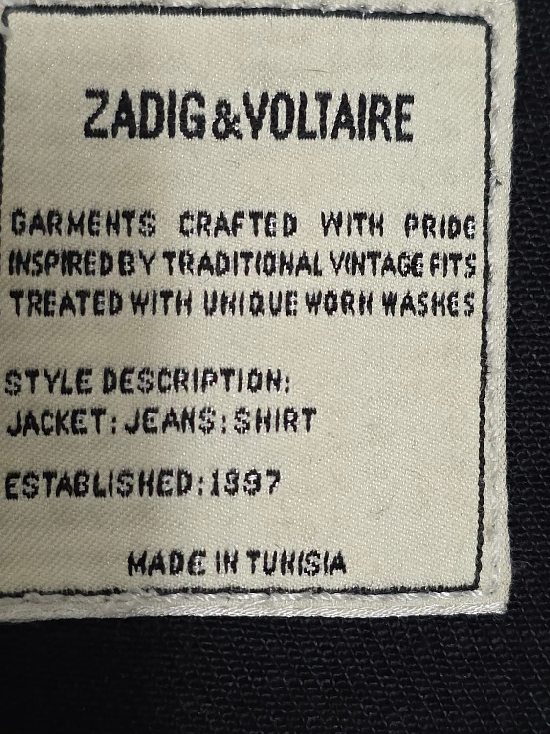 ZADIG & VOLTAIRE 블랙 데님 자켓 XS 상품이미지7