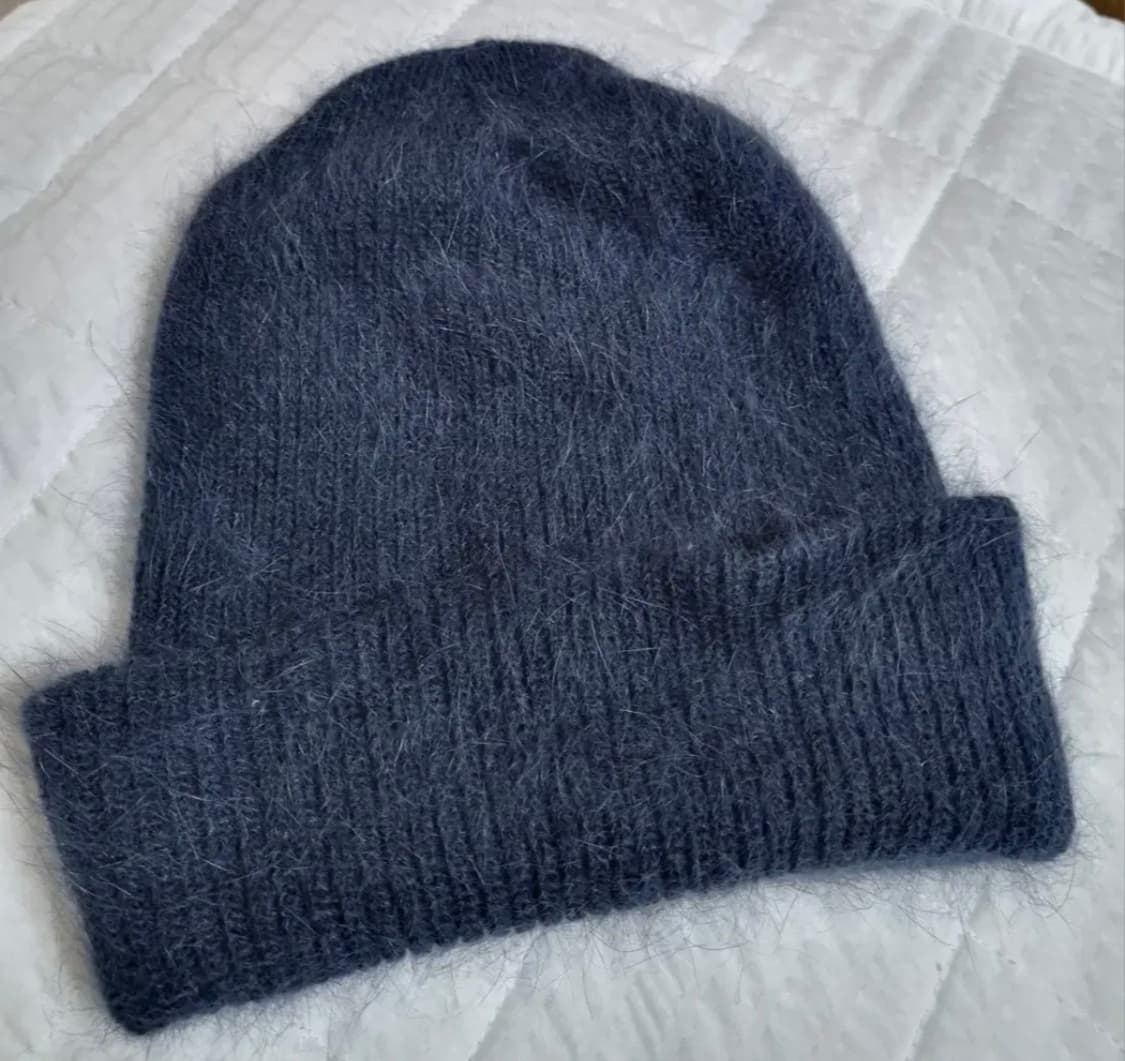 블루 네이비 앙고라 니트 상품이미지1