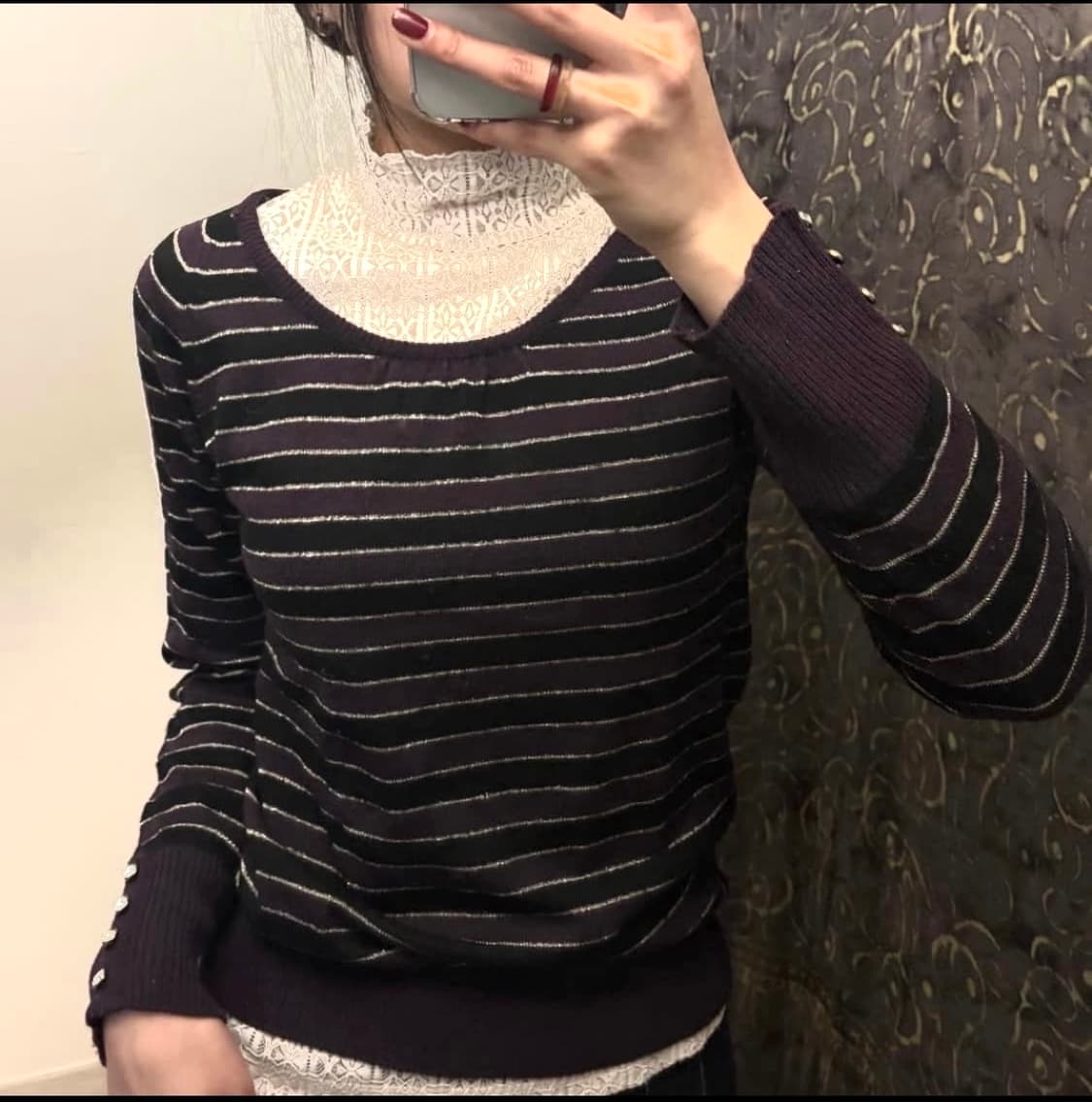 Japanese vintage stripe knit 야노 아야네깔 🖤 상품이미지1