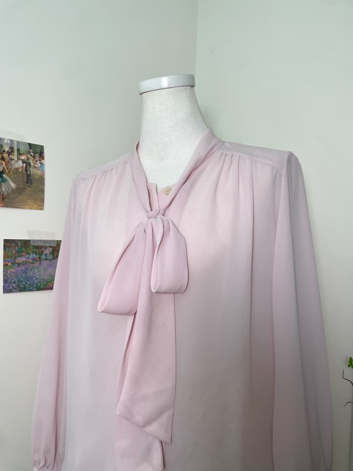 cosmos pink lovely bow shirring chiffon 상품이미지7