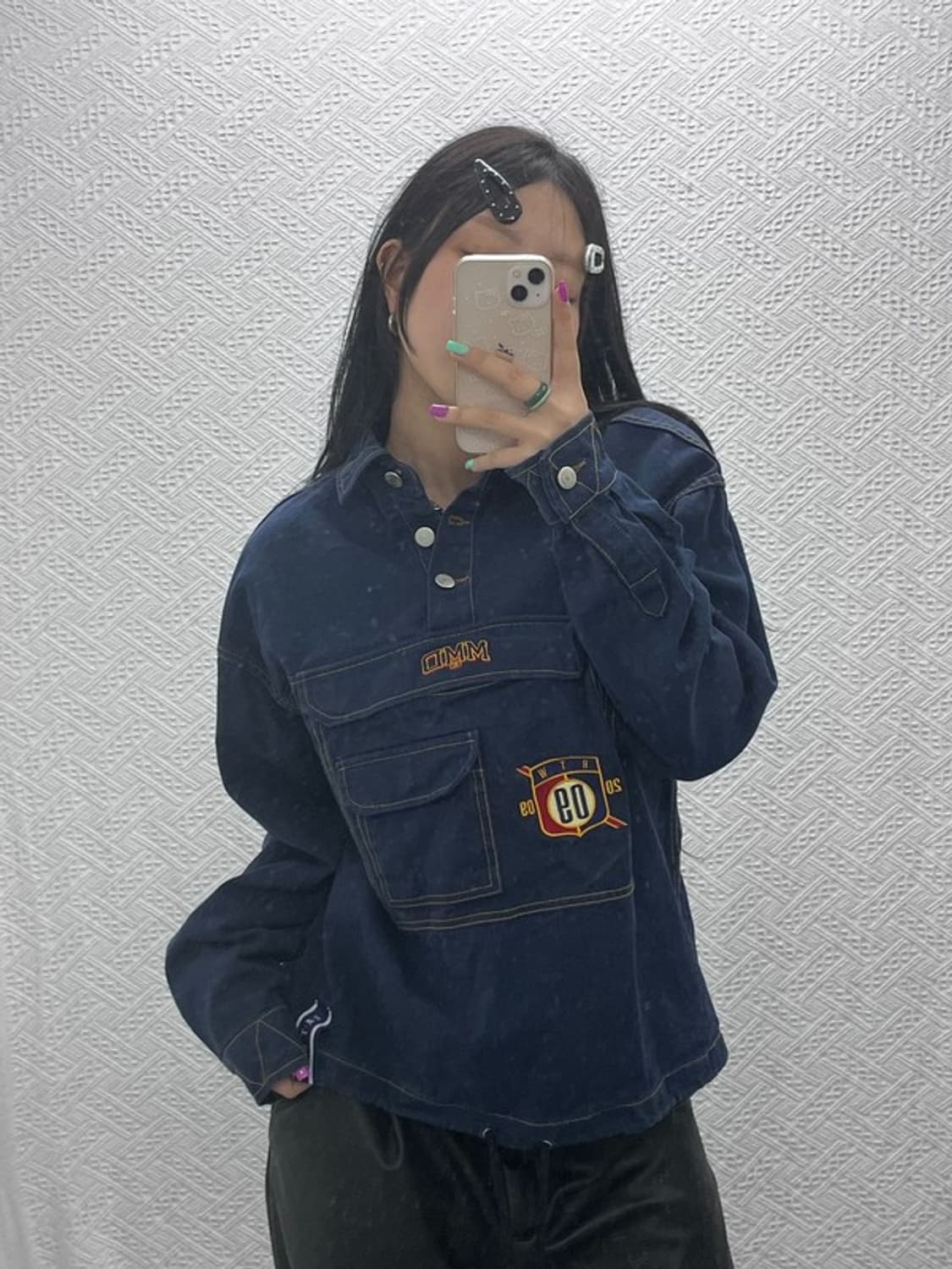 로맨틱크라운 올드스쿨 키치 패치 코튼 아노락 M C07017 상품이미지1