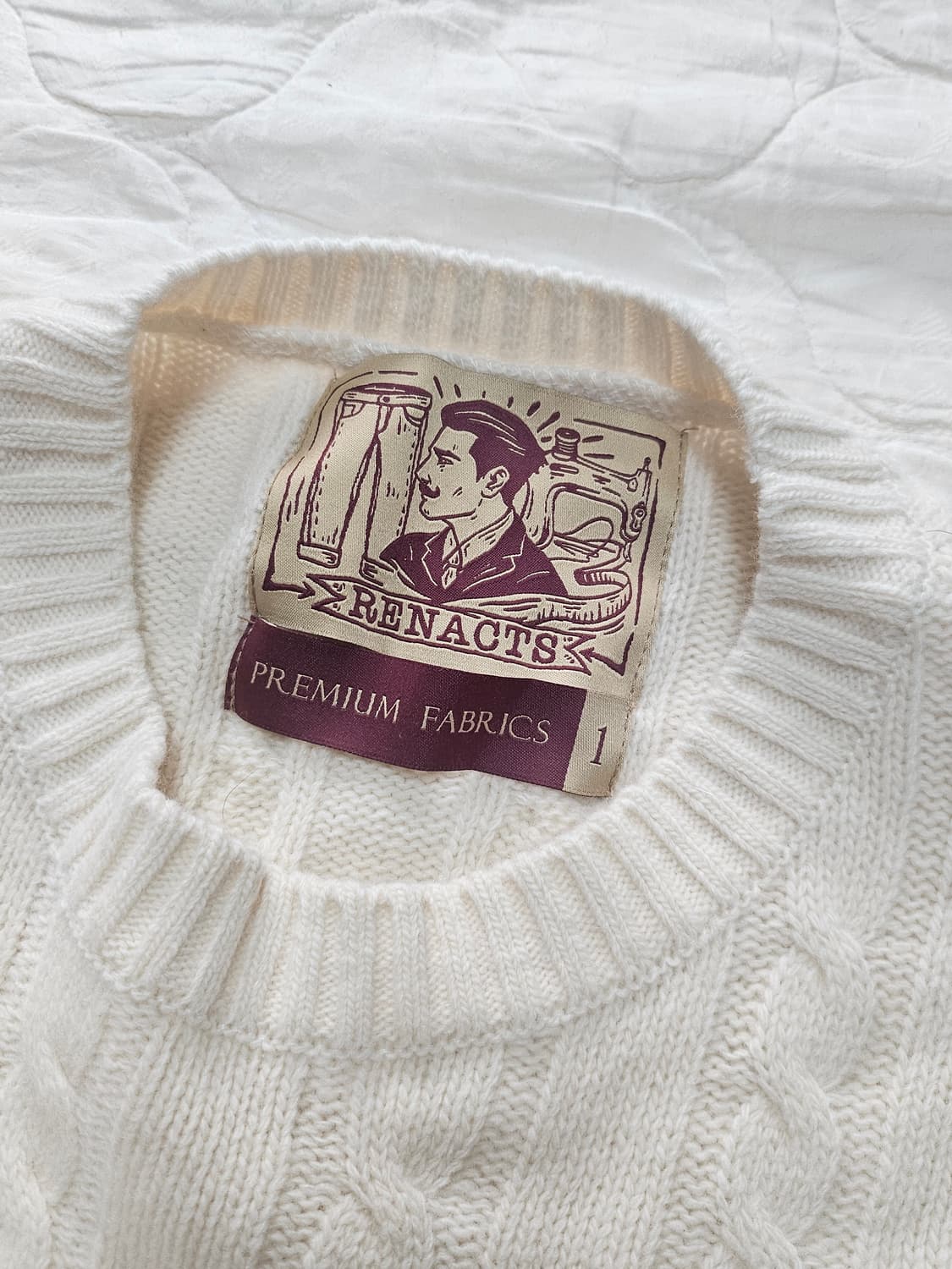 리넥츠 아이보리 케이블 스웨터 (L) 상품이미지3