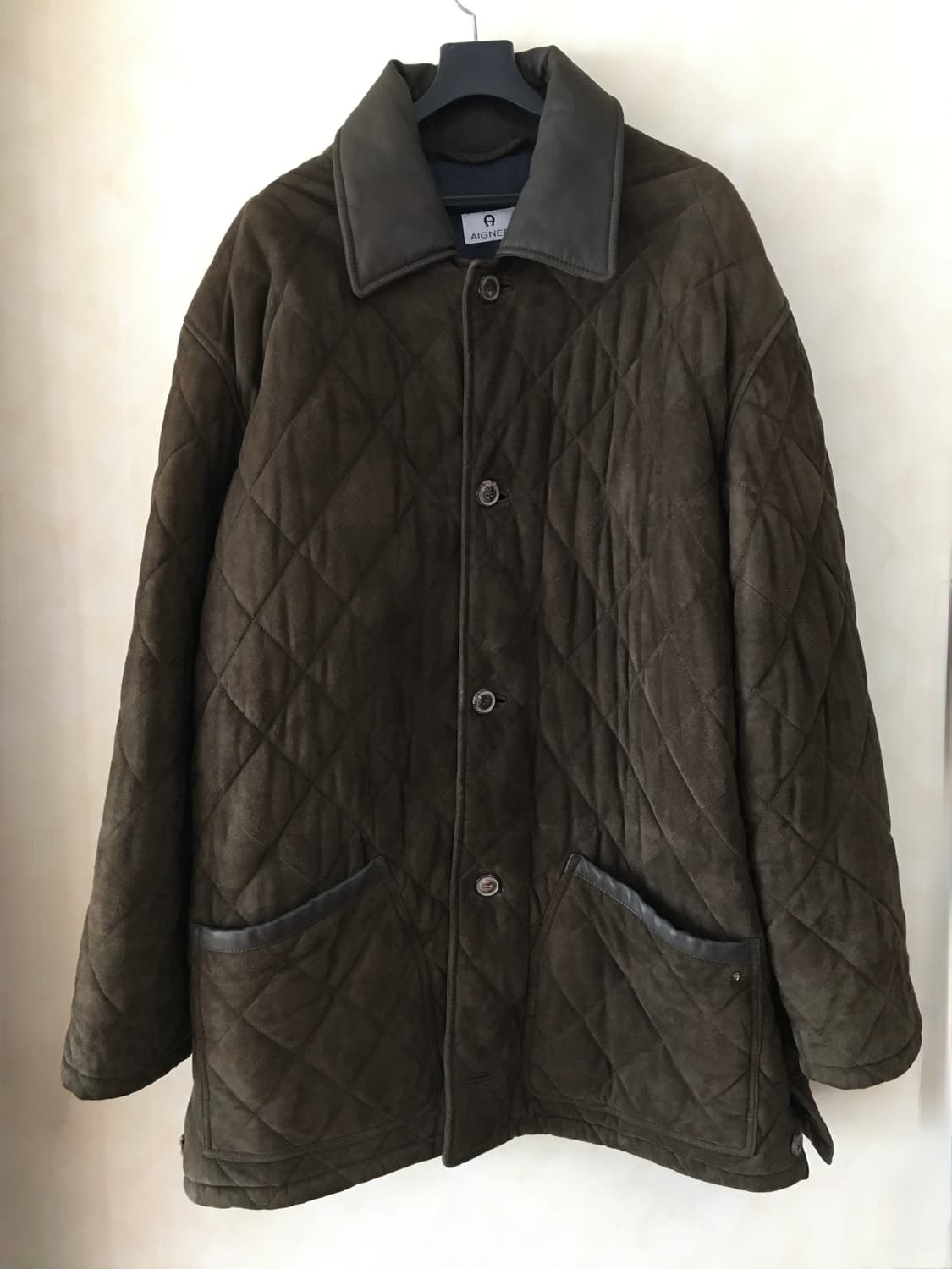 아이그너 퀼팅 염소가죽 레더자켓 상품이미지1