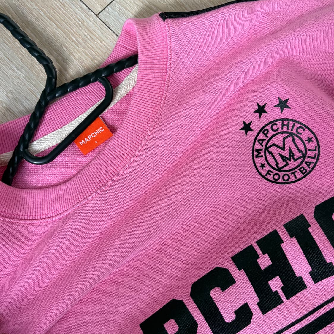 맵시크 새거급) MAPCHIC 핑크 맨투맨 S 스포티 맨투맨 핑크 상품이미지3