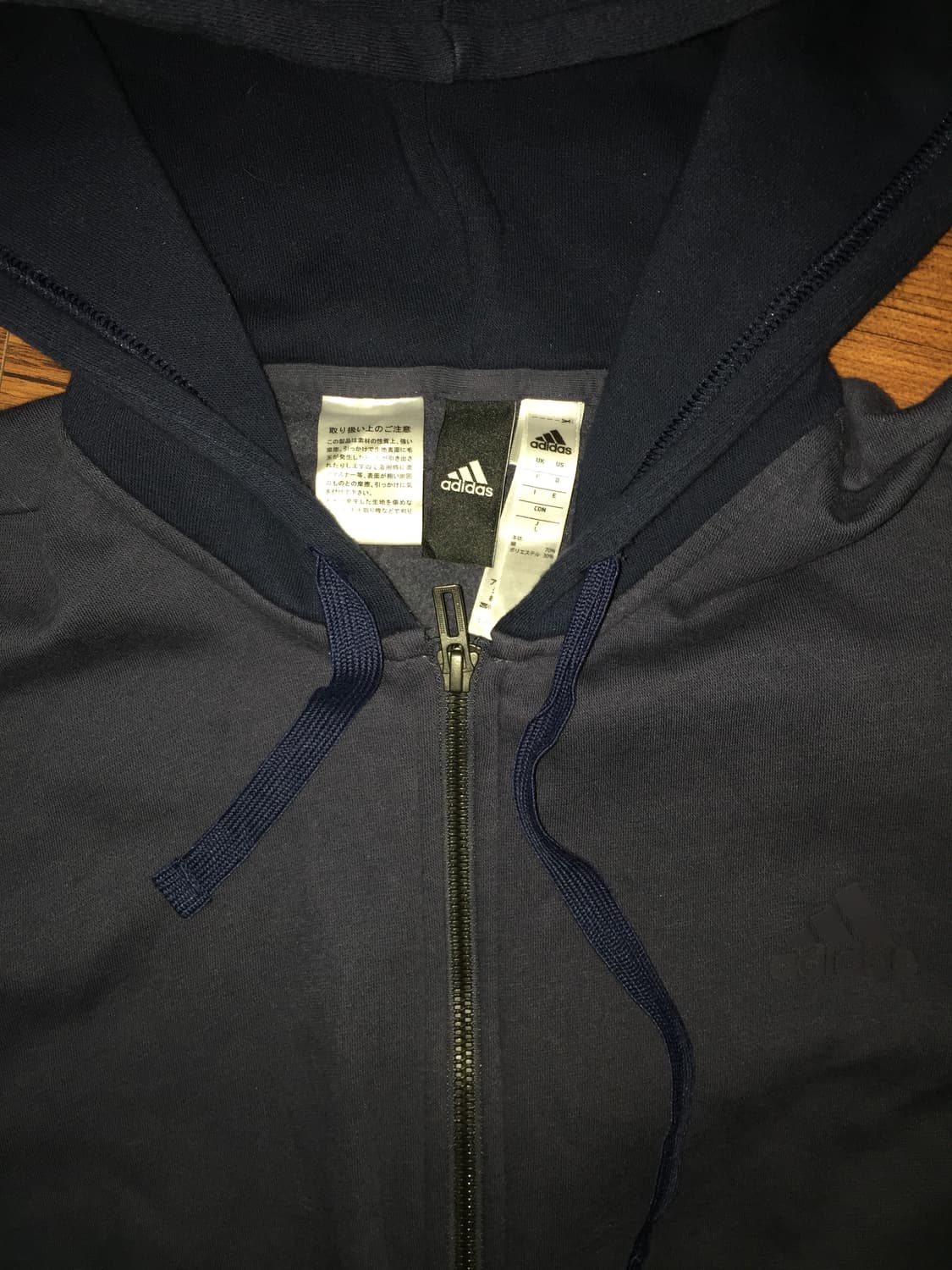 Adidas navy hood zip-up  상품이미지4