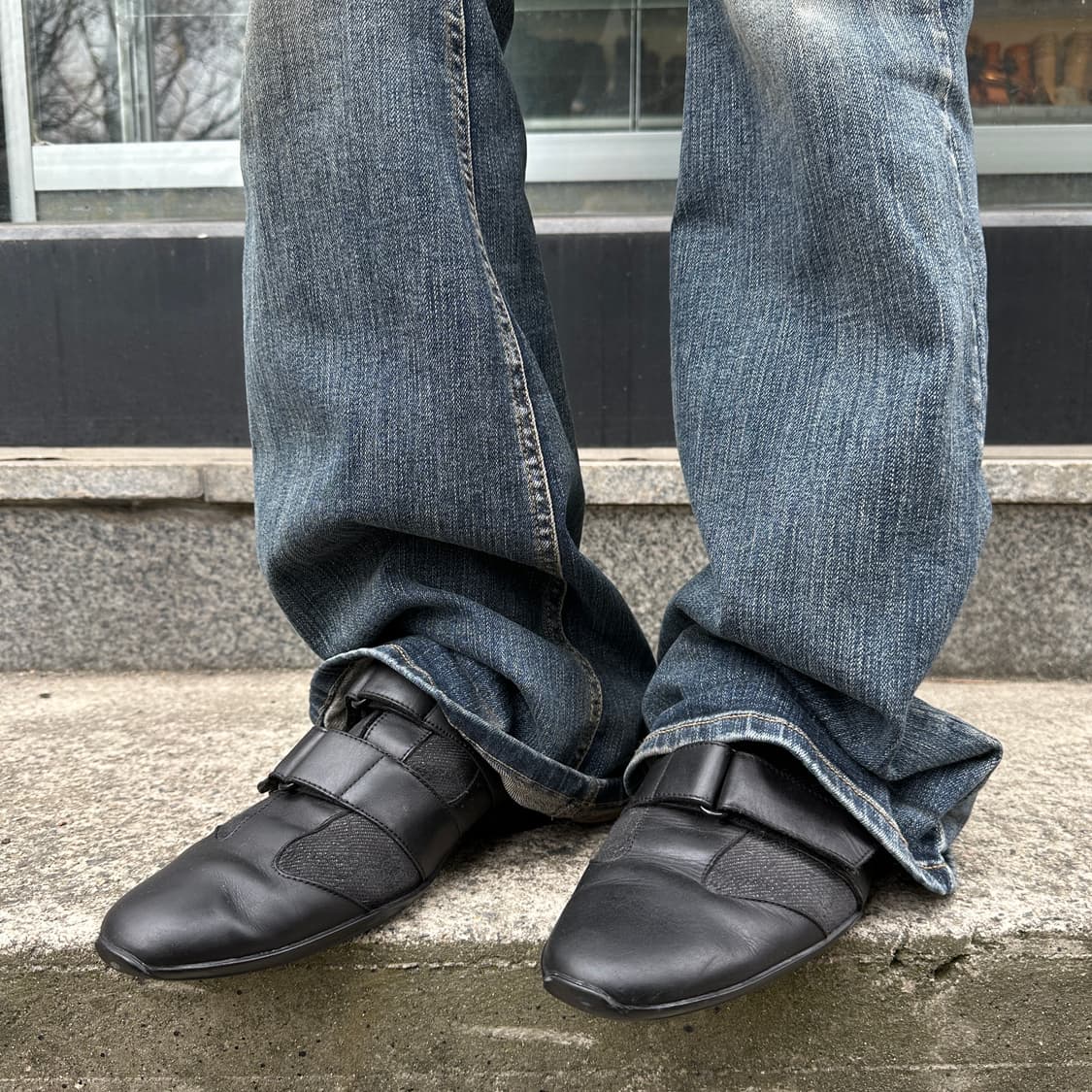 00s 블랙 구찌 벨크로 스트랩 스포츠 스니커 상품이미지8