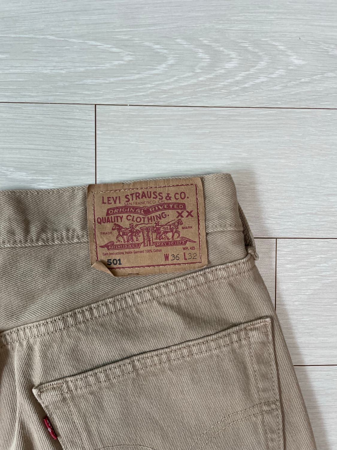 Levi’s 501 코튼 팬츠 (베이지) 상품이미지4