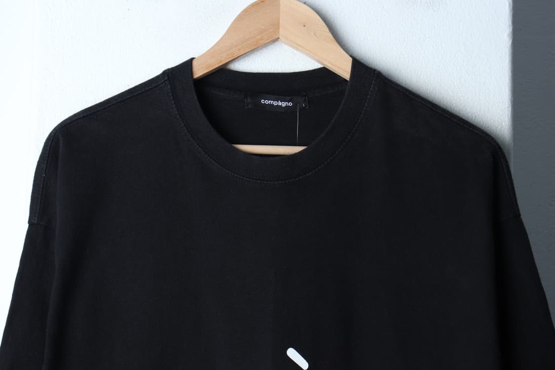 (L-XL) 꼼파뇨 반팔 티셔츠 레터링 블랙 올드스쿨-H32554 상품이미지3