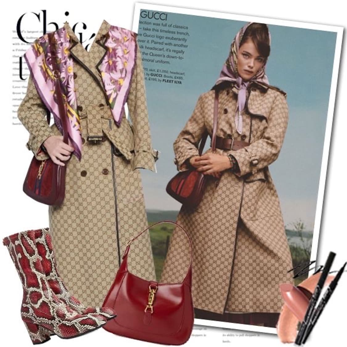 구찌 GG 수프림 트렌치코트 상품이미지7