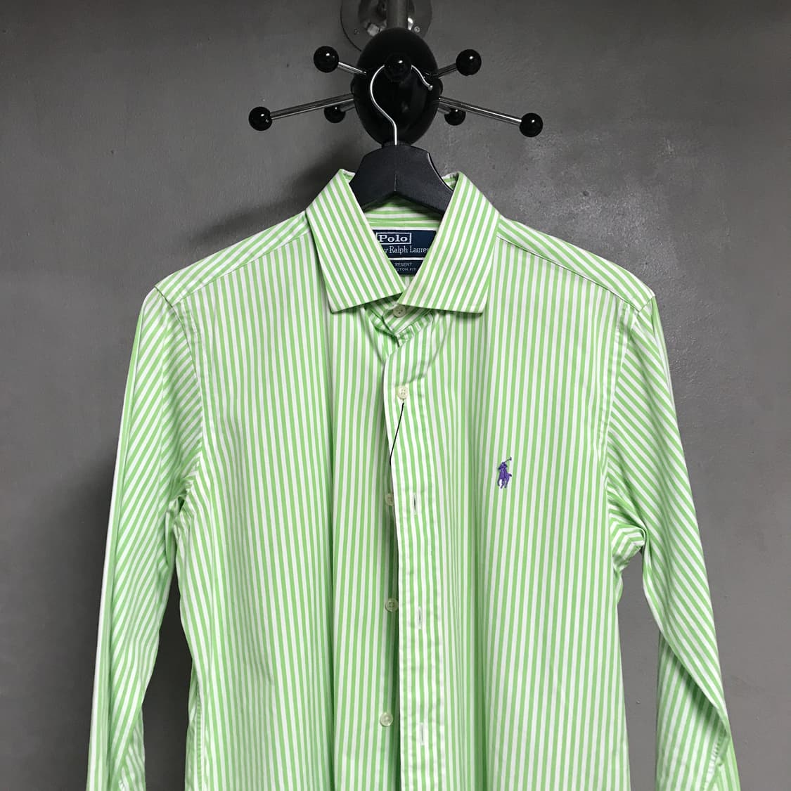 폴로 랄프로렌 스트라이프 셔츠 그린 40-82 상품이미지2