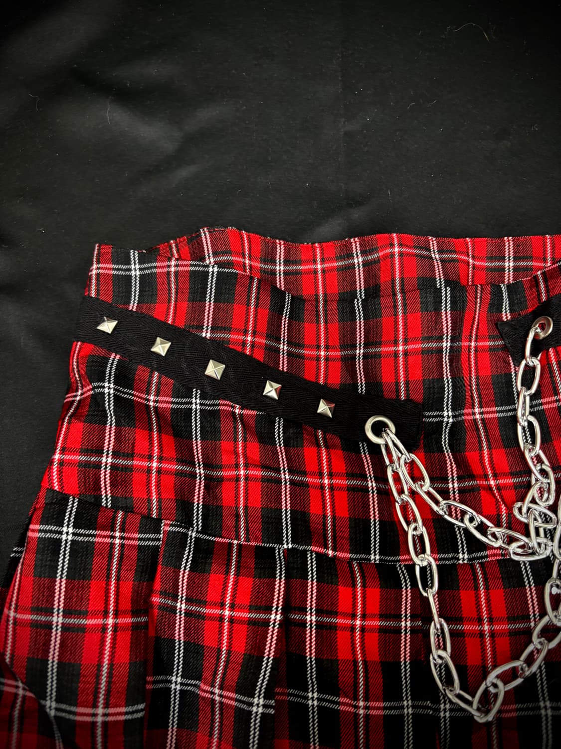 [PUNK]Red Check Chain Skirts 상품이미지7