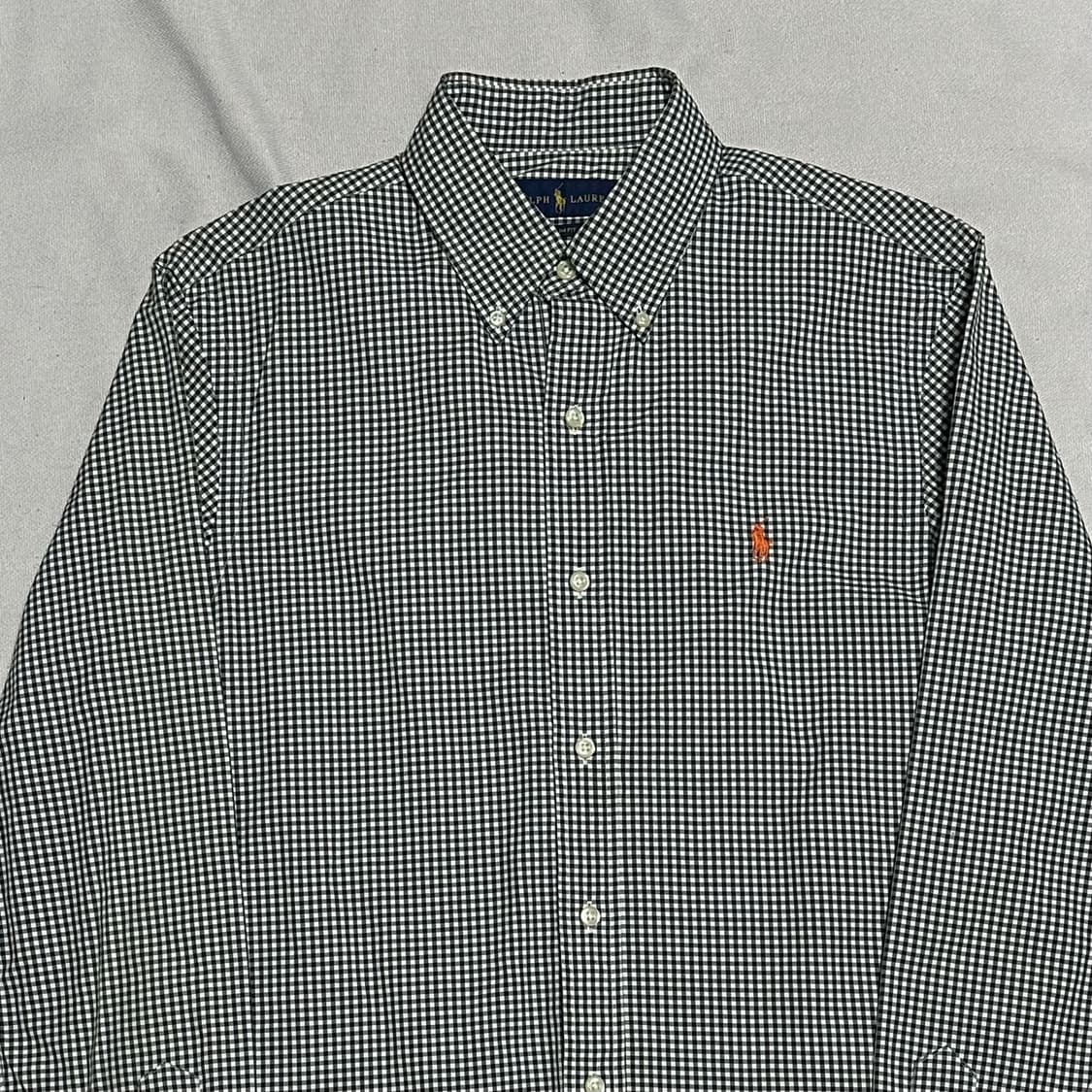 S 폴로랄프로렌 슬림핏 그린 체크 포플린 셔츠 상품이미지1