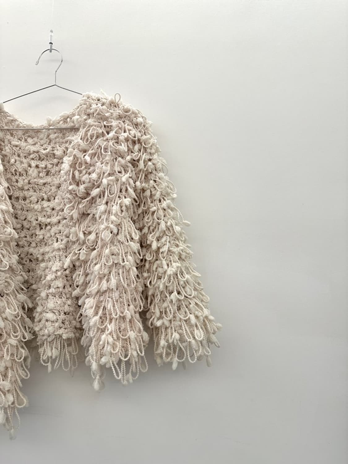 Pompom warm open cardigan / ivory 상품이미지5