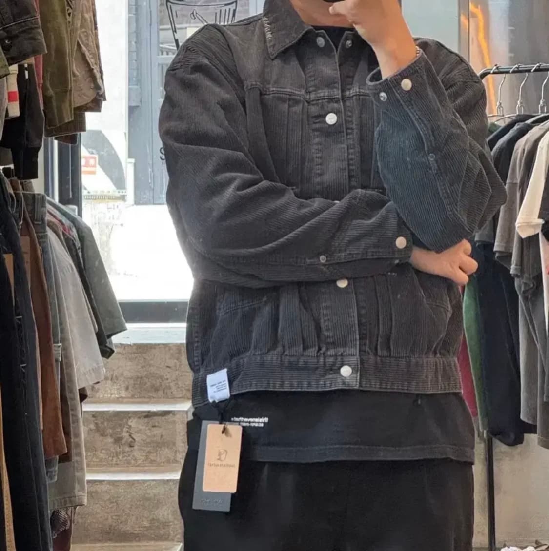 [M] 네이버후드 세비지 코듀로이 자켓 네이비 상품이미지1