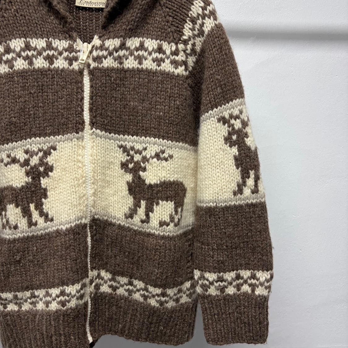 퓨어 울 코위찬 니트 집업 상품이미지4