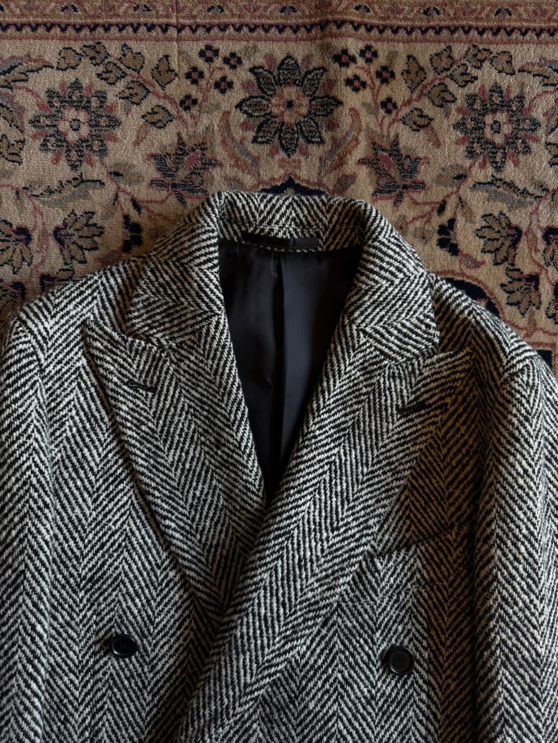 맨온더분 도네갈 트위드 더블 브레스티드 코트 100 상품이미지3