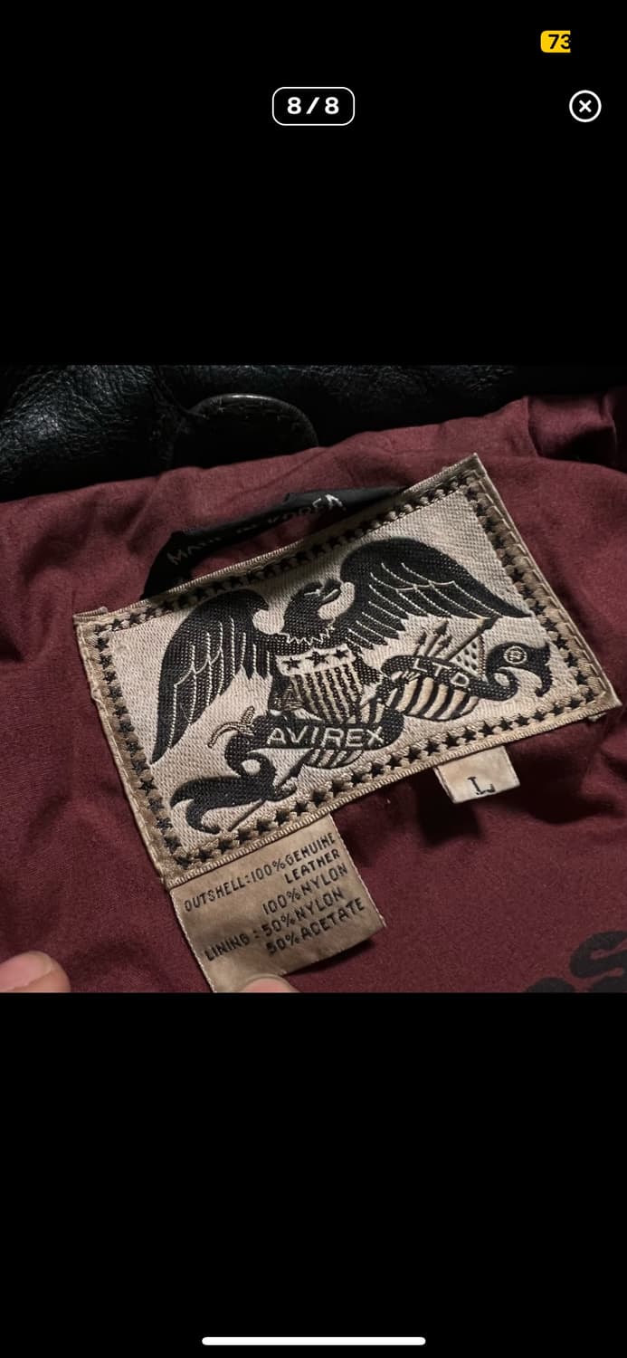 90's 아비렉스 소가죽 라이더 자켓 상품이미지8