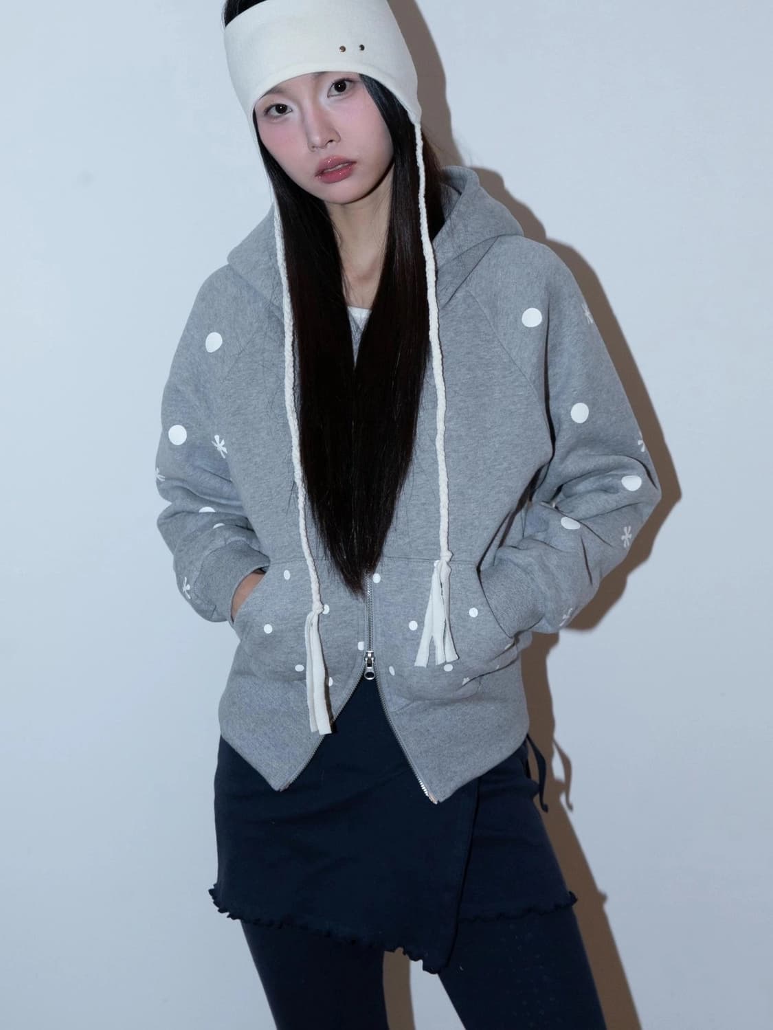 onska SNOWLIT HOODIE ZIP-UP (MELANGE) 상품이미지2