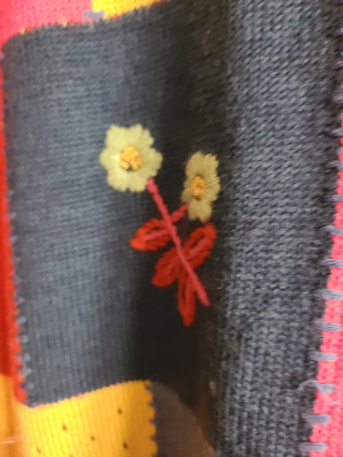 기비 꽃자수 니트 스웨터(55-66) 상품이미지5