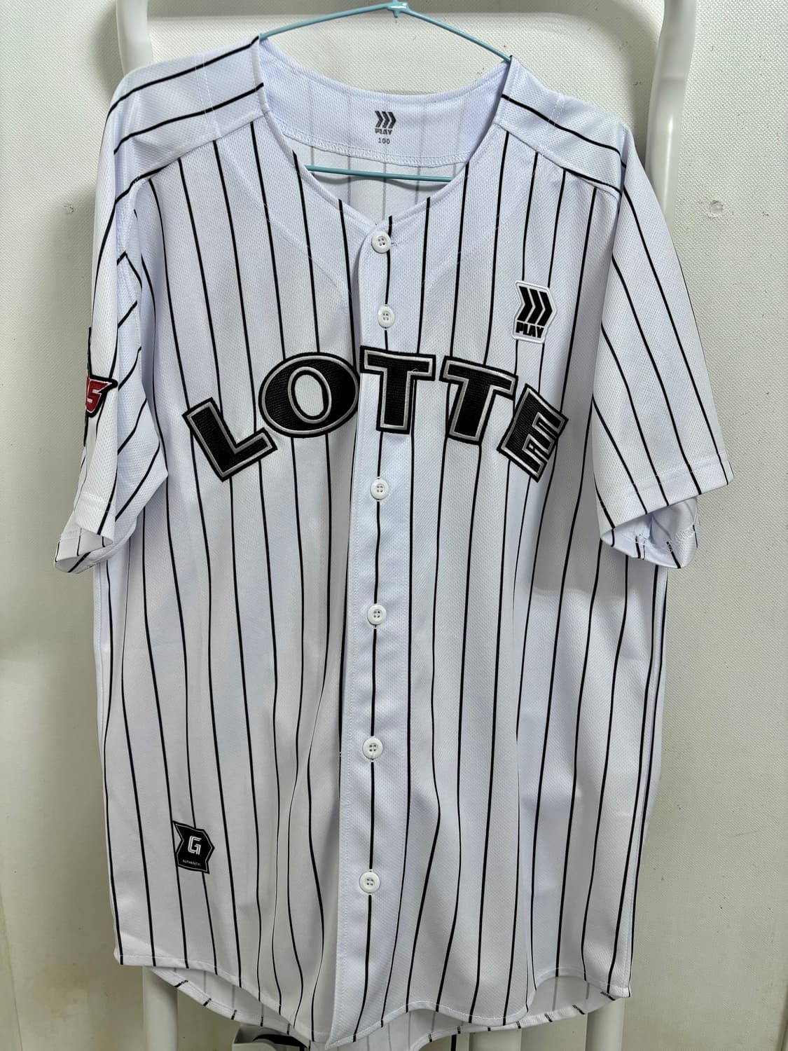 롯데 자이언츠 올드 스트라이프 유니폼 어센틱 정현수 마킹 상품이미지2