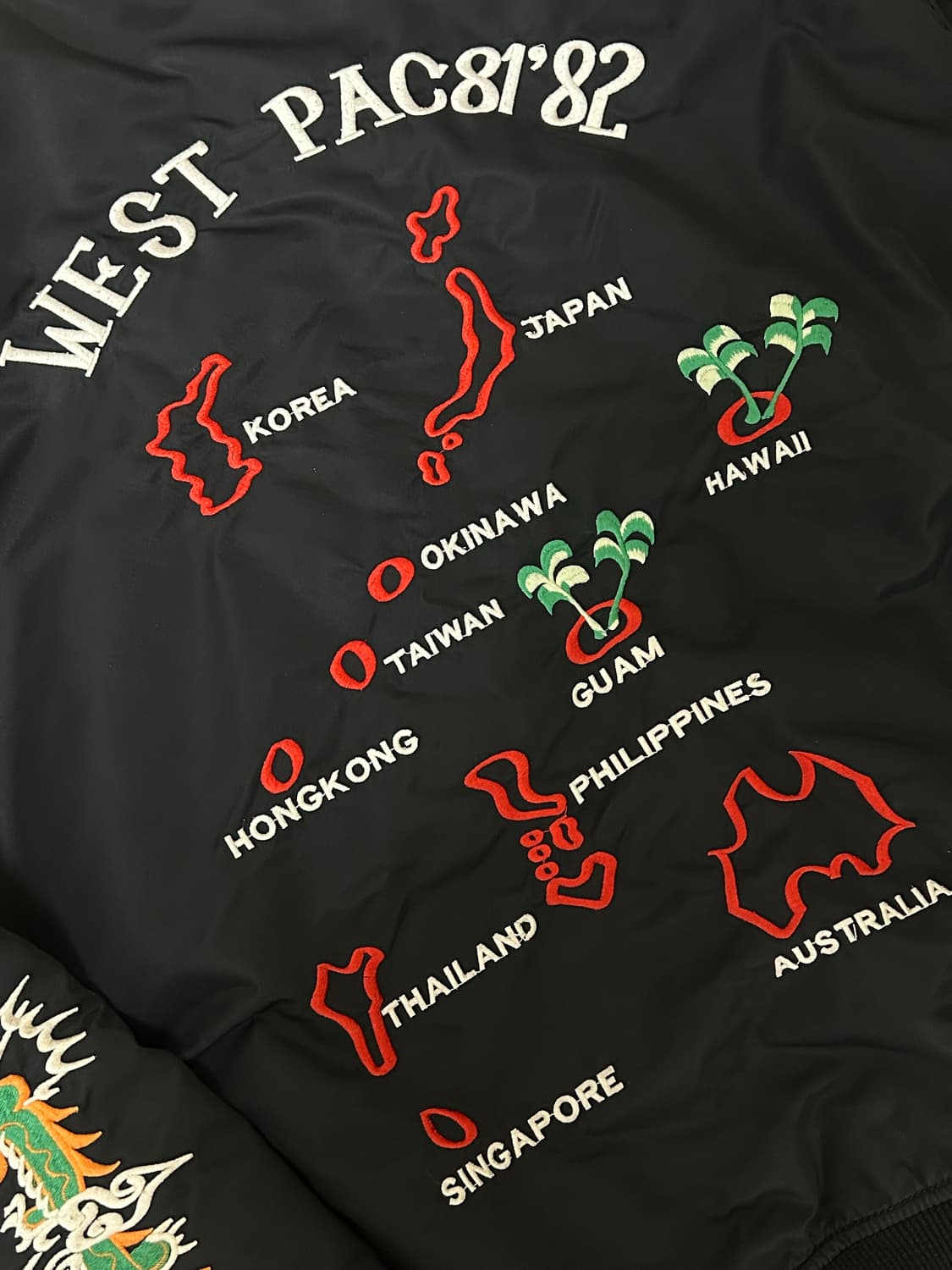 쇼트 west pac 자수 패치 ma-1 붐버 자켓 상품이미지4