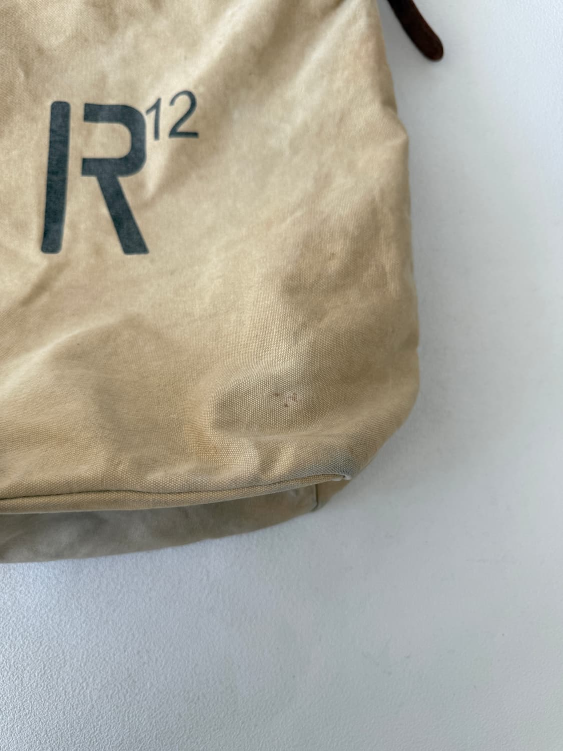 R12 코튼&레더 숄더 크로스백(빈티지 무드) 상품이미지3