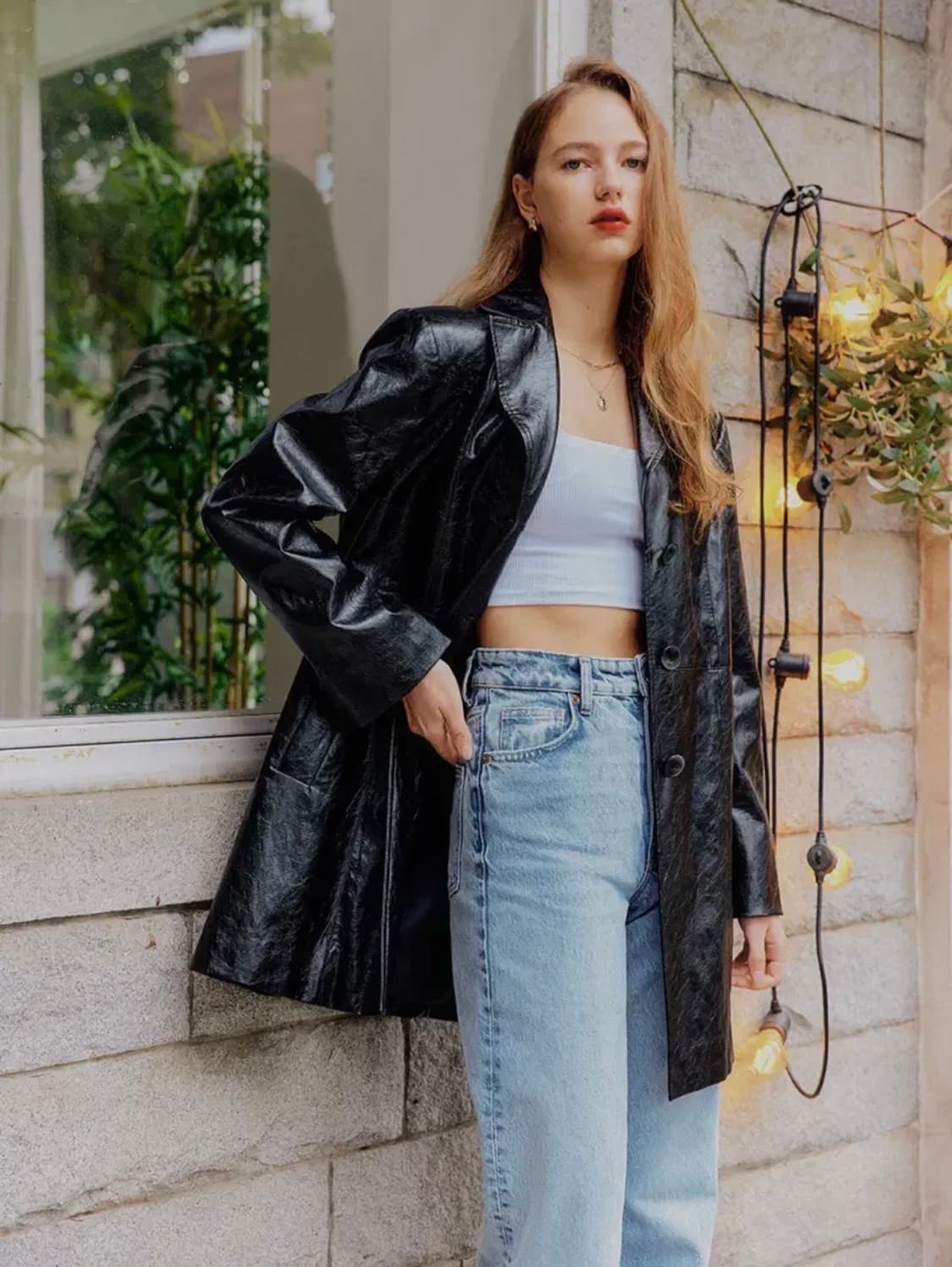 LOOKCAST 블랙 조이 빈티지 터치 레더 자켓 상품이미지2